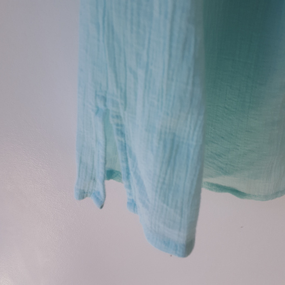 Cleo Blouse Light Aqua with embroidery and bling - Picture 4 of 7